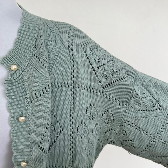 Vintage knit eyelet cardigan - Picture 5 of 8